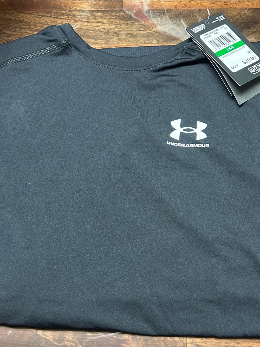 BNWT Under Armour Men’s Black Logo Crew Performance sleeveless Tee size L